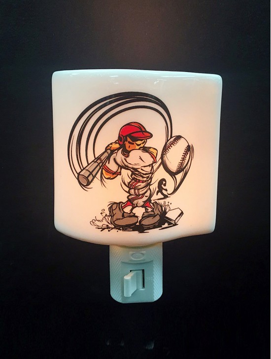 Porcelain Baseball Night Light with Gift Box